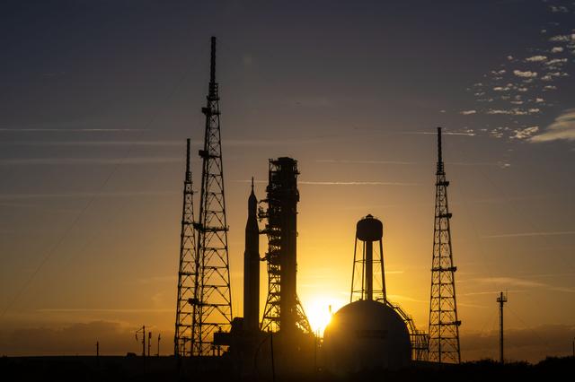 NASA image: NASA's SLS Rocket and Orion Spacecraft Rollout to Launch Pad 39B